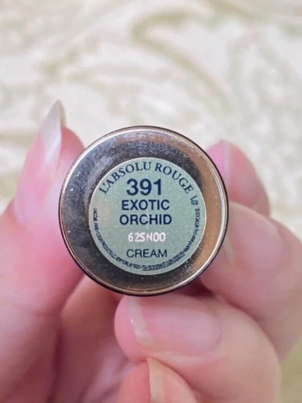 New Lancome L'Absolu Rouge Cream Lipstick~Exotic Orchid~Full size 3.4 g/0.14 oz